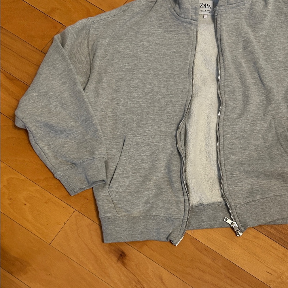 Zara Kids Gray Hoodie Jacket - Picture 3 of 5